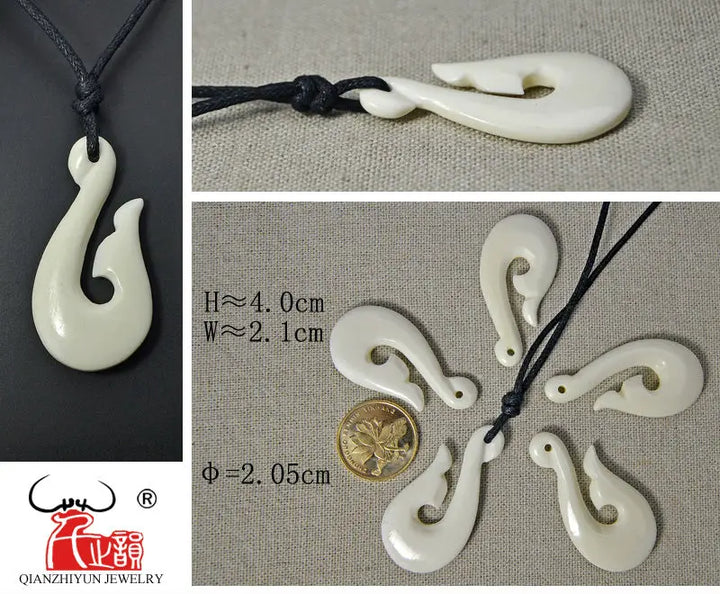 Hawaii Surfer Necklace – Handmade Maori Fish Hook Pendant