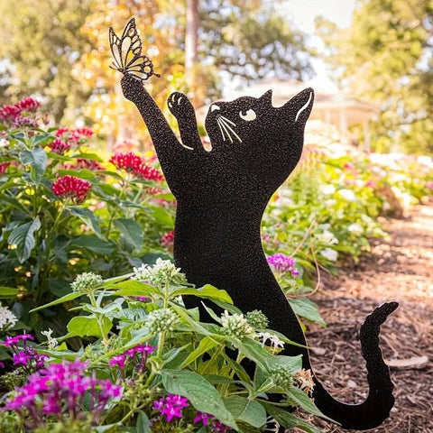 Outdoor Cat Stake Ornament – Garden Balcony Decor