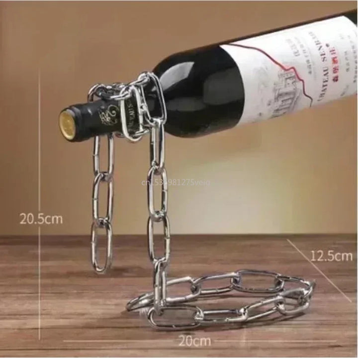 Magical Suspension iron Chain Wine Racks One Bottle Wine Display Racks Stand Holder Kitchen Dining room cellar Bar Decoration