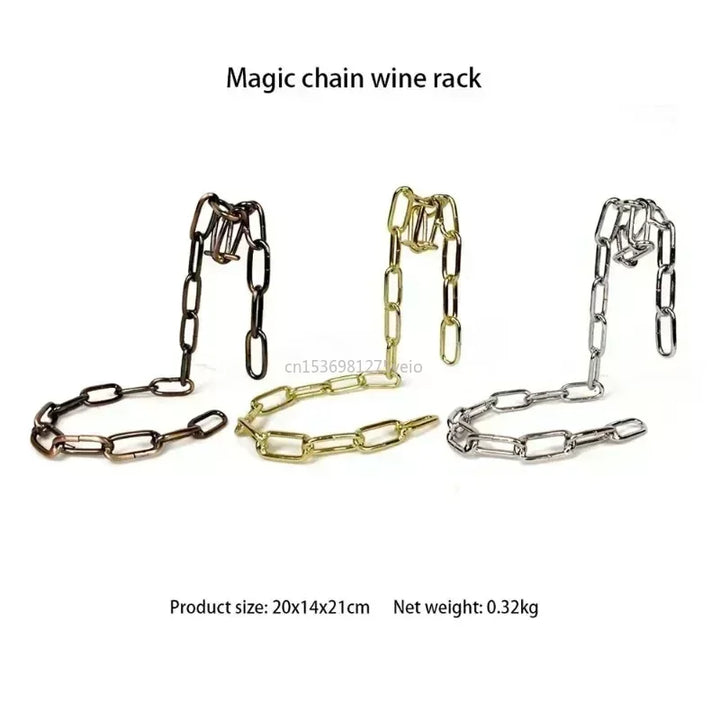 Magical Suspension iron Chain Wine Racks One Bottle Wine Display Racks Stand Holder Kitchen Dining room cellar Bar Decoration