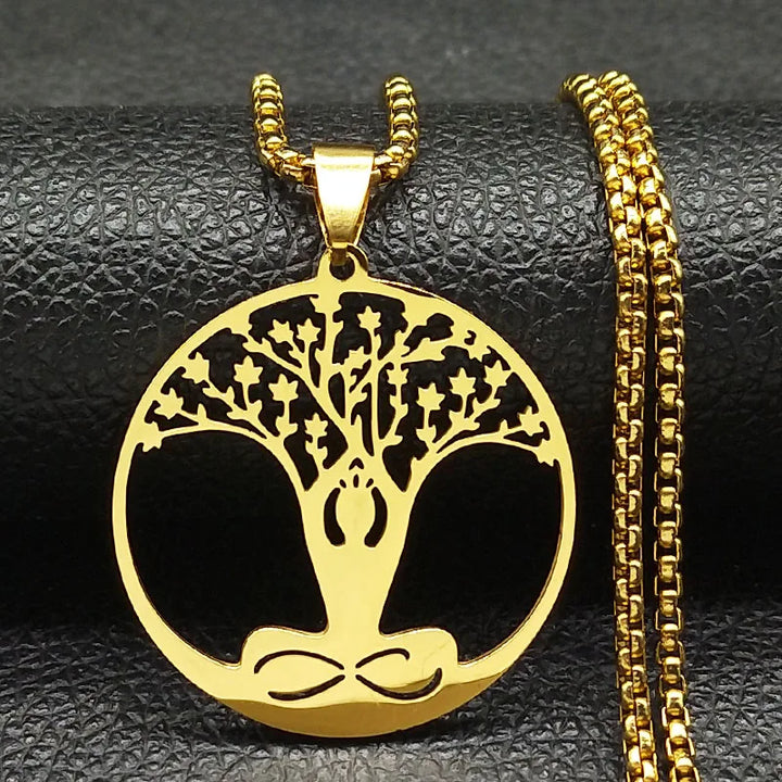 Buddha Meditation Necklace - Tree of Life Chakra Pendant