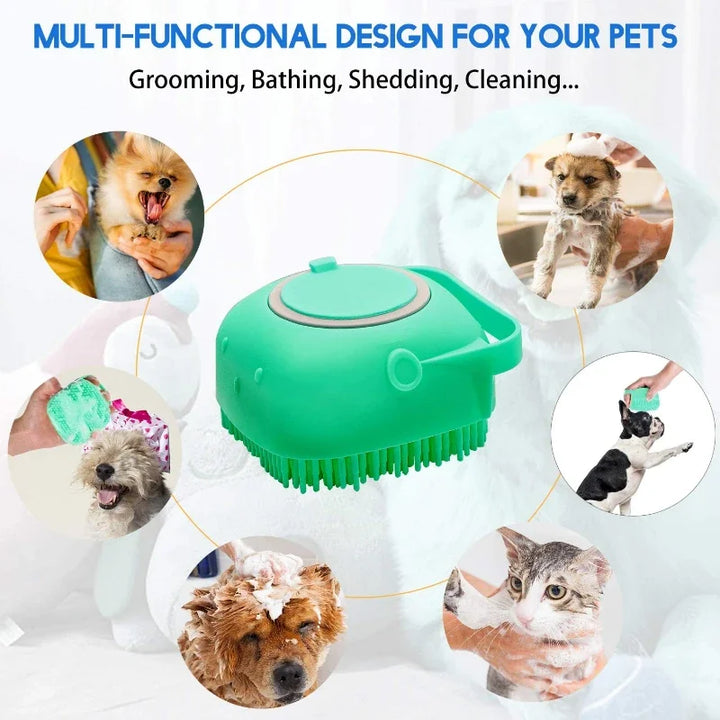 Dog & Cat Grooming Scrubber - Silicone Bath Brush